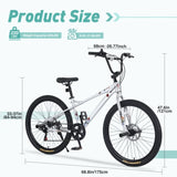 ZNTS Freestyle Kids Bike Double Disc Brakes 26 Inch Children's Bicycle for Boys Girls Age 12+ Years W1019124187