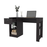 ZNTS Wengue Computer Desk with 1-Drawer and Open Storage B062P290244