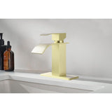 Waterfall Spout Single Handle Bathroom Sink Faucet W2287P154573