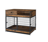 ZNTS Furniture Dog Cage Crate with Double Doors. Antique Brown,38.78'' W x 27.36'' D x 32.17'' H. W1903P151311