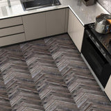 40 Pcs Dark Brown Wood Grain PVC Floor Stickers Peel & Stick For Walls & Floors 32855251