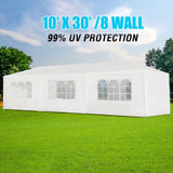 ZNTS 10x30' Wedding Party Canopy Tent Outdoor Gazebo with 8 Removable Sidewalls W1205137315