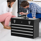 ZNTS Metal Tool Box with 4 Drawers Portable Steel Tool Chest with Metal Cylinder Lock and Latch Closure, W3037P241994