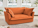 Slip-covered Armchair with 1 Big Back Cushion and 2 Big Toss Pillows, Single Deep Seat Comfy Single W3041P281156