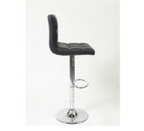 Swivel Faux Leather Adjustable Hydraulic Bar Stool, Set of 2, Black T2574P164839