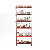 Red 6-Tier Rolling Cart Gap Kitchen Slim Slide Out Storage Tower Rack with Wheels,6 64616735