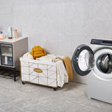 Laundry Baskets,Collapsible Laundry Basket with Wheels,Removable Lined for Easy Cleaning Storage 73742305