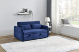 55" Modern Convertible Sofa Bed with 2 Detachable Arm Pockets, Velvet Loveseat Sofa with Pull Out W119363992