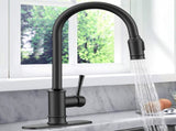 Kitchen Faucet- 3 Modes Pull Down Sprayer Kitchen Tap Faucet Head, Single Handle&Deck Plate for 1or3 40015993