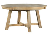 Farmhouse Round Extendable Dining Table with 16" Leaf Wood Kitchen Table 08336730