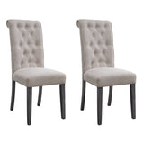 Beige and Grey Tufted Back Side Chairs B062P182735