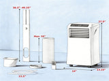 All-in-One Mobile Portable Air Conditioner, Cool/Dehumidify/Ventilate, 2 Speed Fans, 24-Hour Timer 26258094