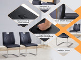 Black PU Dining Chair Set.Uniquely designed black dining chairs. PU material, paired with silver W2920P225022