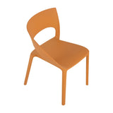 Summer - Tropical Orange Polypropylene Single-Side Chair- One-Piece Design for Indoor & Outdoor W3450P322882