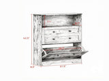 Rustic Brown Narrow Shoe Storage Cabinet 2 Flip Drawers Design, Space-Saving Shoe Rack 19326860