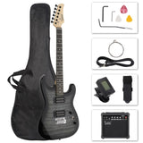 ZNTS GST Stylish H-H Pickup Tiger Stripe Electric Guitar Kit with 20W AMP 32795823