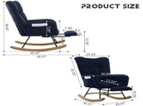 Teddy Fabric Wingback Glider Rocker & Ottoman Set, Nursery Nursing Rocking Chair with Side Storage 23736563
