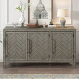 U_Style Designed Storage Cabinet Sideboard with MDFPine veneer , Adjustable Shelves, Suitable for WF531505AAE