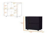 Black 2-Cabinet Bar Cart B062P175068
