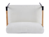 27.56" Modern Accent Chair with Plush Cushions, Minimalist Metal Frame, and Wooden Armrest Design N767P215306B