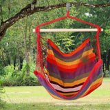 Hammock Hanging Canvas Porch Patio Swing Seat Portable Camping Rope Seat Wooden Stick Hammock 93130373