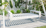 TOPMAX Twin Size Porch Swing Bed Seating Group, Patio Acacia Wood Swing Frame with Hemp Ropes for N717P210135K