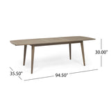 Outdoor Acacia Wood Expandable Dining Table, Gray 65428.00GRY