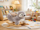 Plush Seal Rocking Horse for Babies 1236 Months, Kids Ride-On Toy with Realistic Sounds and Safety 81551844