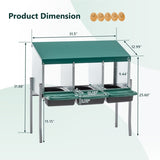 Nesting Boxes for Chickens, 3 Holes Chicken Nesting Boxes with Legs, Chicken Laying Box with Lid W1422P292940