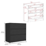 Austin Three Drawer Dresser, Pull Out Mechanism-Black B07092132