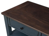 Retro Design Console Table with Two Open Shelves, Pine Solid Wood Frame and Legs for Living Room 50405748