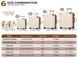 Luggage Sets 6 Piece with Duffel Bags, Hardside Expandable Suitcases with Spinner Wheels TSA Lock, W3412P390447
