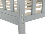 Wooden Baby Toddler Bed Children Bedroom Furniture with Safety Guardrails Gray 84460377