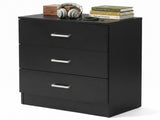 3-Drawer Chest with Textured Finish Drawer Dresser 22.05*12.99*25.98in Black 56794747