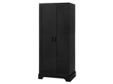 Storage Cabinet with Two Doors for Bathroom, Office, Adjustable Shelf, MDF Board, Black 55344255