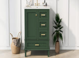 30" Bathroom Vanity in Green, Modern Bathroom Cabinet Sink Combo Set, Bathroom Storage Cabinet 29442189