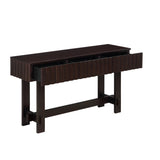 52 inch Sofa Table with Storage Drawers, Mid Century Farmhouse Fluted Console Table with Solid Wood W1202P227362