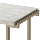 White and Champagne Sled Base Sofa Table B062P181382