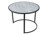 Set of 2 Round End Table, Stacking Side Tables with Sturdy Metal Frame for Small Space,Living Room, W2078127540