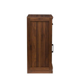 brown walnut color modular wine bar cabinet Buffet Cabinet with Hutch for Dining Room W331P213375