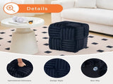 Square Ottoman Foot Stool Corduroy Vanity Chair Bench with Padded Woven Footrest for Entryway Living 28752742