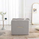 Arm Chair with waved arms, Metal decoration on both side arms, Accent chair for Primary Living W2671P202961