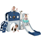 ZNTS 7 in 1 Toddler Slide Set, Freestanding Spaceship Set with Slide, Kids Slide Playset Structure, Arch N710P173044C