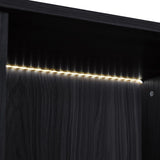 51.2'' Tall Lighted Display Cabinet with Tempered Glass Door, Metal Legs, LED Curio Cabinet, Modern N845P261794B