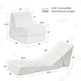 Kids Sofa Bed,2 in 1 Flip Open Toddler Sofa,Comfy Cuddly Toddler Couch Convertible Sofa to Lounger W1889P337607