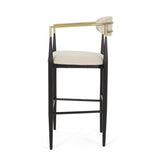 Barstools Set of 2, Counter Height Upholstered Bar Stools with Backs and Iron Legs for Kitchen N779P248198B