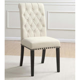 Beige and Smokey Black Tufted Side Chairs B062P145465