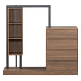 ZNTS Wardrobe with 4 Drawers and 3 Shelves,Espresso N820P196888P