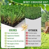 4FTX10FT Outdoor Artificial Grass Runner Rug, Thick Realistic Fake Grass Roll Decor Patio Balcony 25335373
