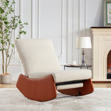 ZNTS Modern Rocking Chair Recliner, Comfy Rocker Nursery Chair with Footrest, Accent Reading Chair, W1143P163506